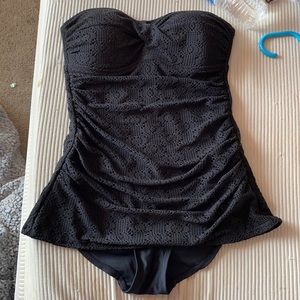 Black one piece strapless